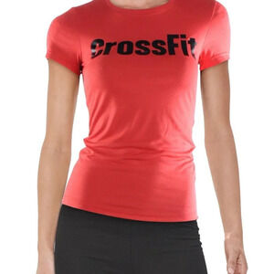 Reebok Women's Large‎ Red Crossfit Speedwick Fitted Short Sleeve Workout T-Shirt